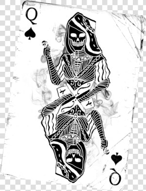 Svg Free Stock Card Drawing Queen   Dark Queen Of Spades  HD Png Download