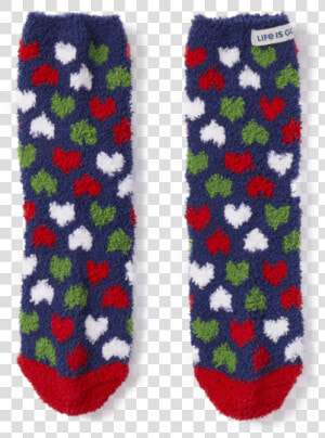 Holiday Heart Pattern Snuggle Socks   Sock  HD Png Download