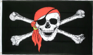 Large Pirate With Bandana Flag Ft   Skull And Crossbones Flag  HD Png Download