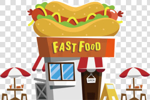 Hot Dog Fast Food   Fast Food Restaurant Png  Transparent Png