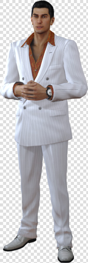 Com Yakuza 0 Kazuma Kiryu White Suit Standing Formal   Kiryu You Know I Had To Do  HD Png Download