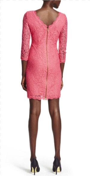 Adrianna Papell Long Sleeve Lace Sheath Dress In Pink   Cocktail Dress  HD Png Download