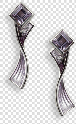 Nicole Barr Designs Sterling Silver Bow Earrings purple    Crystal  HD Png Download