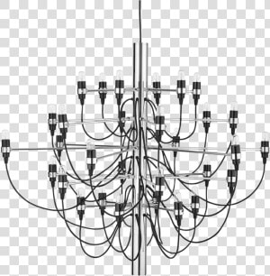 Gino Sarfatti Chandelier 30 Lightbulbs Silver Gino   Gino Sarfatti Light Designer  HD Png Download