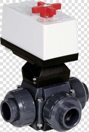 Praher 3 way Ball Valve S4 Pvc With Eo510 Actuator    3 Wege Motorventil Dn 50  HD Png Download