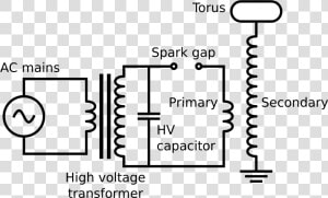 Ac Voltage Symbols New Lightning Symbol Gallery Send104b   Tesla Coil Circuit  HD Png Download