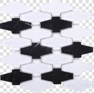 Crossroad Pattern White Glass With Black Marble Mosaic   Coffee Table  HD Png Download