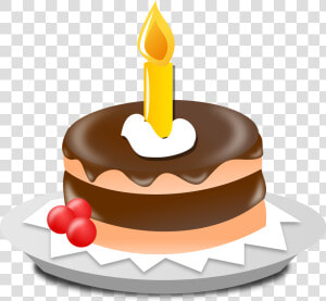 Birthday Cake And Candle Svg Clip Arts   Birthday Cake With One Candle  HD Png Download