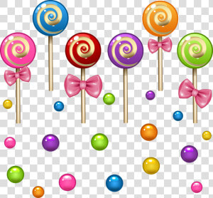 Candy Clip Art Vector Colored Transprent Lollipop   Vector Colorful Candies  HD Png Download