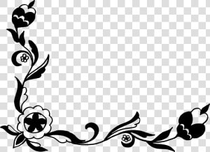 18 Flower Corner Vector   Clip Art Black And White Flowers Corner  HD Png Download