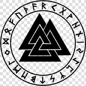 Valknut With Runes Tattoo   Png Download   Futhark Valknut  Transparent Png