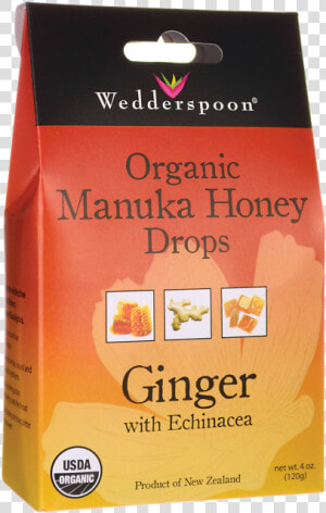 Wedderspoon Organic Manuka Honey Drops Ginger With   Wedderspoon Manuka Honey Throat Lozenges  HD Png Download