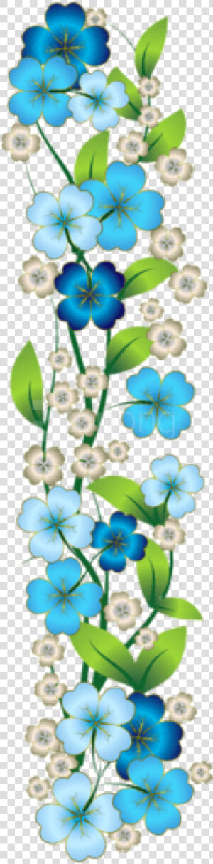 Free Png Download Blue Flower Decor Clipart Png Photo   Blue Yellow Flower Border Png  Transparent Png