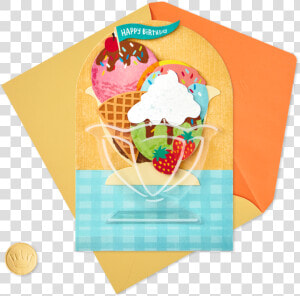 Ice Cream Sundae Pop Up Birthday Card Clipart   Png   Gelato  Transparent Png