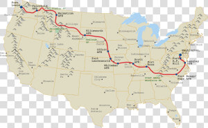 Top 7 Longest Roads In The World Page 7 Of 7 Trending   Camp Wood Lewis And Clark Map  HD Png Download