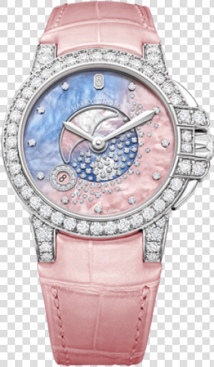 Ocean Moon Phase 36mm   Harry Winston White Watch  HD Png Download