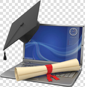 1dsp 20160104 Edu   Graduation Cap And Laptop  HD Png Download