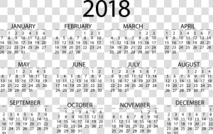 Calendar 2018 Date Free Photo   Free Printable Yearly Calendar 2019  HD Png Download