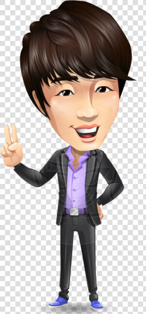 Fashionable Asian Man Cartoon Vector Character   Asian Characters  HD Png Download