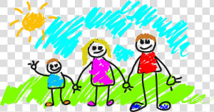 Stick Figure Family Clip Arts   Family Kid Drawing  HD Png Download