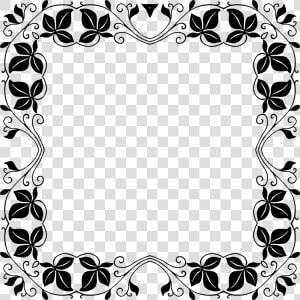 Picture Frame visual Arts flower   Border Design Black And White  HD Png Download