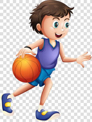 Cool Cartoon Character With Basketball Clipart Vector   Playing Basketball Clipart Png  Transparent Png