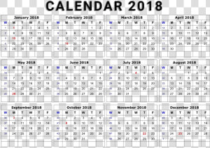 Download 2018 Calendar Transparent Image   Printable 2018 Desk Calendar  HD Png Download