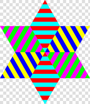 Hexagram Triangle Rainbow Clip Art   Estrellas De Multicolores Arcoiris  HD Png Download