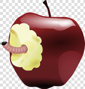 Teachers Apple   Apple Bitten And Worm  HD Png Download