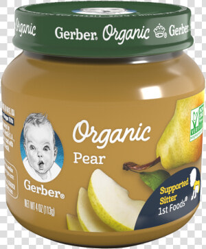 Gerber 1st Foods Organic Pear   Jar Gerber Baby Food  HD Png Download