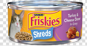 Savoury Shreds Turkey  amp  Cheese Dinner In Gravy Cat   Friskies Cat Food  HD Png Download