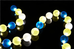 Guirlande 24 Lumieres Perles Jaunes Et Bleues   Circle  HD Png Download