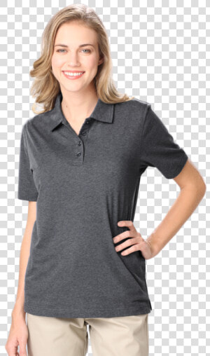 Ladies Heathered Wicking Polo   Polo Shirt  HD Png Download