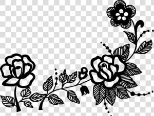  freetoedit  sticker  romantic  love  ornament  flower   Floral Ornament Png Black  Transparent Png