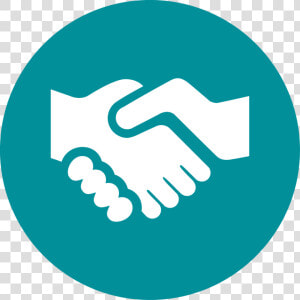 Shaking Hands Icon   Circle Blue Handshake Icon  HD Png Download