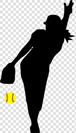 Softball Fastpitch Clip Art Transparent Background   Silhouette Softball Player Png  Png Download