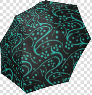 Vintage Swirl Floral Teal Turquoise Black Custom Auto   Umbrella  HD Png Download