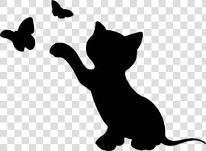 Kitten Cat Silhouette Clip Art   Silhouette Kitten Clip Art  HD Png Download