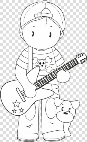 Andy With Guitar Free Digi Stamp   Cartoon  HD Png Download