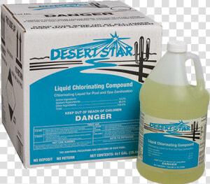 Hasa Desert Star Liquid Chlorinating Compound 4x1gal   Plastic Bottle  HD Png Download