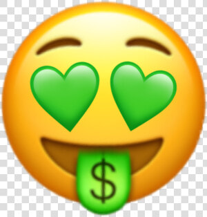     money  hearteyes  greenheart  heartmoney  emoji   Money Face Emoji Png  Transparent Png