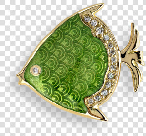 Nicole Barr Designs 18 Karat Gold Fish Lapel Pin green   Coin Purse  HD Png Download