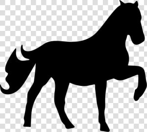 Horse Raising One Foot Silhouette   Horse Stencil  HD Png Download