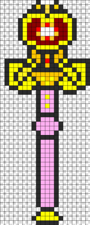 Sailor Moon Heart Wand Perler Bead Pattern   Bead Sprite   Perler Beads Templates Sailor Moon  HD Png Download