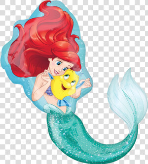 Ariel The Little Mermaid And Flounder  HD Png Download