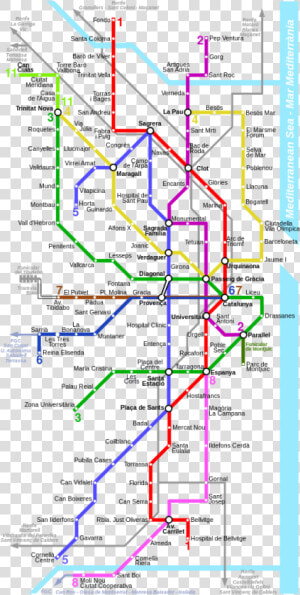 Metro Barcelona Map  HD Png Download