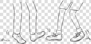 Two People Trying To Tag Each Others Feet In Fun Partner   Line Art  HD Png Download