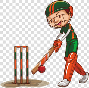 Man Playing Cricket   Transparent Cartoons   Boy Playing Cricket Clipart  HD Png Download