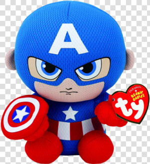 Marvel Captain America Beanie Babies Title Marvel   Captain America Beanie Baby  HD Png Download