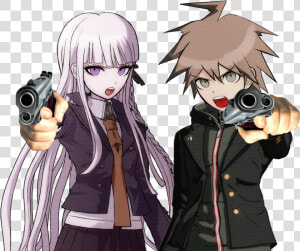 Makoto Naegi With A Gun  HD Png Download